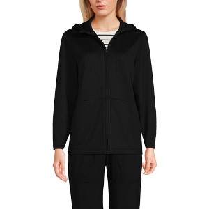 Lands' End Unisex Grid Tech Hooded Zip Front Jacket - 1 of 4
