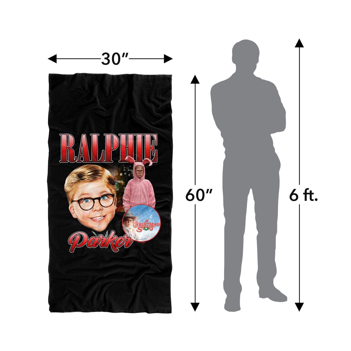 A Christmas Story Ralphie Collage 30" x 60" Beach Towel - thumbnail 5