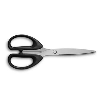 Tru Red Ambidextrous Stainless Steel Scissors, 7 Long, 3.23 Cut Length, Black Straight Symmetrical Handle