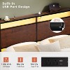 WOWLIVE Twin/Full/Queen/King Size Bed Frame with LED Light and Charging Station, Metal Frame with Storage Headboard, Large Storage Space - 4 of 4