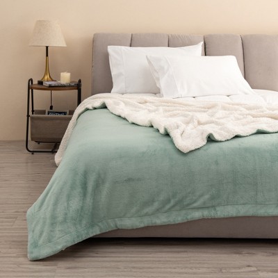 Velvet Plush Soft Fleece Reversible Throw, Warm and Comfortable Bed Blanket - Great Bay Home