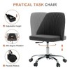 CAVINAS Height Adjustable Home Office Desk Chair with Curved Backrest, Ergonomic Armless Office Chair, 360° Swivel Vanity Chair with Wheels - 2 of 4