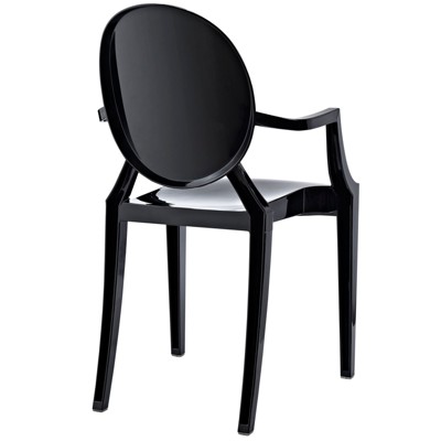 Ethereal Casper Black Plastic Stackable Arm Chair