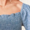 Hope & Henry Women's Bell Sleeve Smocked Chambray Romper - 2 of 4