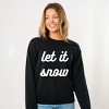 Simply Sage Market Let It Snow Bold Cursive Sweatshirt - M - Midnight - 2 of 4