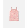 Deux par Deux Girl Printed Organic Cotton Tank Top Pink and Blue Butterflies on Old Pink - 8-10 Years - 2 of 3