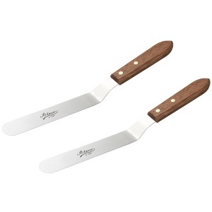 Ateco 8-Inch Offset Stainless Steel Blade Icing Spatula with Wooden Handle - 1 of 3