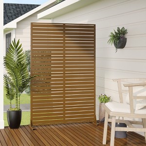 PexFix 72 in. x 47 in. Outdoor Privacy Rectangle Screen Galvanized Steel Panel Divider in Brown - 1 of 4
