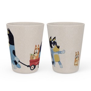 Zak Designs 2pk 10 fl oz Bluey Melamine Tumblers Blue/Cream: Kids Drinkware, Dishwasher-Safe, Cold Beverages - 1 of 4