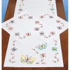 Jack Dempsey Stamped Dresser Scarf & Doilies Perle Edge-Fluttering Butterflies - 2 of 2