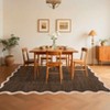 Washable Rug Modern Scalloped Rug Non Slip, Neutral Indoor Carpet - 3 of 4