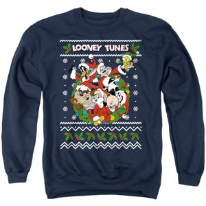 Men's Looney Tunes Looney Christmas Ugly Christmas Crewneck Sweatshirt - 1 of 4