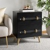 Sienne 2 Drawer Nightstand - NST6600 - Black/Gold - Safavieh - 2 of 4