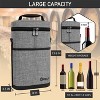 OPUX 2 Bottle Wine Carrier Tote, Insulated Leakproof Cooler Bag, Portable Case Travel Picnic BYOB Beach Christmas Gift - 3 of 4