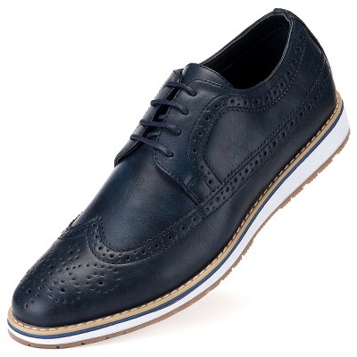 Mio Marino - Men's Ornate Wingtip Oxford Shoes - Deep Cobalt, Size: 11 ...