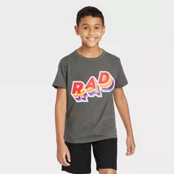 Boys' 'RAD' Short Sleeve Graphic T-Shirt - Cat & Jack™ Charcoal Gray