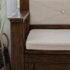 44.5” Carlton Solid Wood Faux Leather Upholstered Padded Storage Bench - Linon - 4 of 4