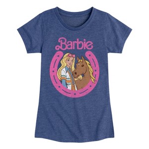 Girls' - Barbie - Barbie And Horse Fitted Short Sleeve Graphic T-Shirt - 1 of 4