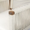 PAGED Outdoor Dining Chairs Set of 2 Wood Patio Chairs with Rope Design Back, Arms, Washable Cushion for Outside,  Backyard - 3 of 4
