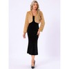 Allegra K Women's Cropped Open Front Collarless Long Sleeve Faux Fur Jacket - 2 of 4