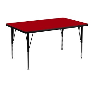 Emma and Oliver 30x48 Rectangle Laminate Adjustable Preschool Activity Table - 1 of 2