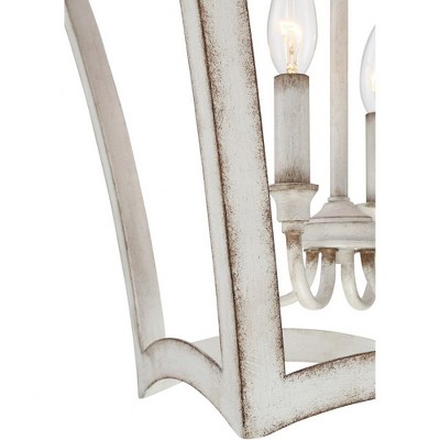 Antique White Glass 4-Light Indoor/Outdoor Chandelier