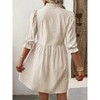 Women's Summer V-Neck Casual Striped Midi Shirt Dress Tiered Boho Beach Tunic Babydoll Dress - 2 of 4