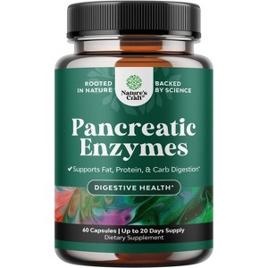 Pancreatic Digestive Enzymes for Digestive Health, Protease Amylase & Lipase Enzymes for Digestion, Nature's Craft, 60ct - 1 of 4