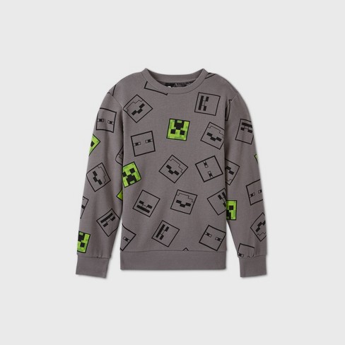 Boys Minecraft Fleece Sweatshirt Gray Xxl Target - roblox id codes for camo boy clothes