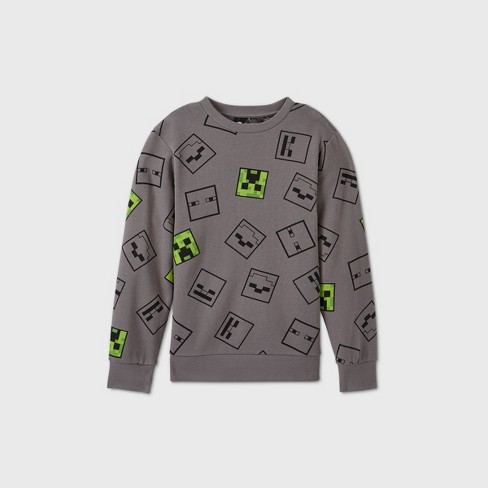 Boys Minecraft Fleece Sweatshirt Gray Xxl Target - battlefield 4 pac shirt roblox