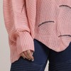 Plus Size Sweater for Women - Pointelle Knit Round Neck Pullover with Long Sleeve and Off Shoulder, Loose Fit Oversized Tops for Winter - 3 of 4