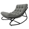 Outdoor Papasan Rocking Chair with Thick Waterproof Cushion, Heavy Duty Metal Rocker Chair,Comfy Lounge Chair for Indoor Living Room, Patio, Garden - 4 of 4
