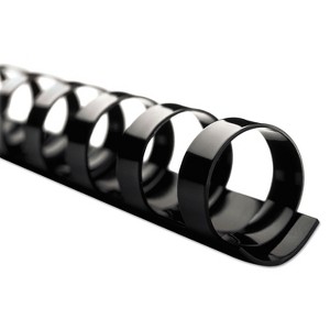 GBC CombBind Standard Spines 1/2" Diameter 90 Sheet Capacity Black 100/Box 4000068 - 1 of 2