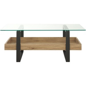 Auberon Coffee Table - COF7015A - Glass/Natural - Safavieh - 1 of 4