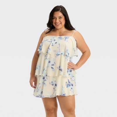 Women's Tiered Ruffle Mini Shift Dress - A New Day™
