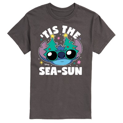 Men's - Lilo and Stitch - Tis the Sea-Sun Christmas Short Sleeve Graphic T-Shirt