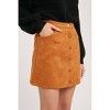 Women's Button-Up Suede Mini Skirt - BluIvy - 4 of 4