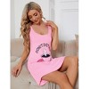 Women Sleeveless Nightgowns Comfy Sleepshirt Cute Printed Sleepwear Sexy Crossover Lace Back Sleep Dress - 4 of 4