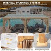 EROMMY 10x20ft Louvered Pergola with Adjustable Rainproof Roof, Wood Grain Outdoor Aluminum Pergola for Patio, Lawn & Garden - 4 of 4