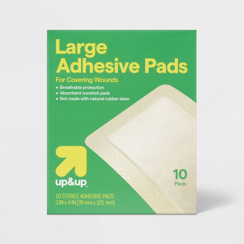 Large Adhesive Pad Flexible Fabric Bandages - 10ct - up &#38; up&#8482;, 1 of 4
