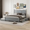 TiramisuBest Queen Size Platform Bed With with 2 Big Drawers - Gray Wood Design - 3 of 4