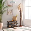 VASAGLE Solid Wood Coat Rack, Free Standing Hall Coat Tree with 8 Hooks, 3 Height Options,, Rubberwood Hooks and Pole, Dark Walnut - 2 of 4