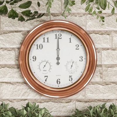 Decorative Indoor/Outdoor Wall Thermometer, Temperature, and Hygrometer Gauge - for Home, Patio, Porch, or Sunroom by Nature Spring