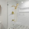 Cobbe Single Handle Wall Mounted Dual Shower Head with 5 Settings Hand Shower and Rain Shower Head and Tub Spout Shower Set Brushed Gold - 2 of 4