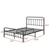 SeaCamel Victorian Style Full Size Platform Bed - Elegant Black Metal Frame with Headboard, Footboard & Underbed Storage, No Box Spring Needed - 3 of 4