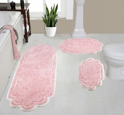 Set Of 5 Allure Collection Pink Cotton Tufted Bath Rug Set - Home ...