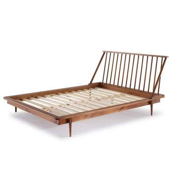 Boho Solid Wood Spindle Platform Bed - Saracina Home