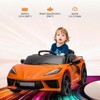 Ride on Sports Car, 12V Battery Powered Car for Kids, Licensed Corvette Kids Electric Car Toy, with RC, Visual Dashboard, Music - 2 of 4