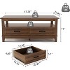 TackView 47.2" Farmhouse Coffee Table with Drawers, Rustic Wood Look Center Table with Storage for Living Room,brown - 3 of 4