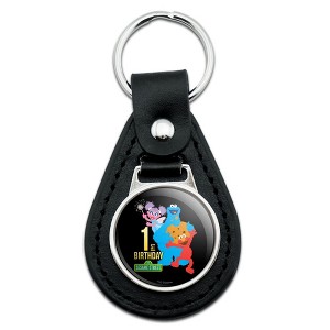 Sesame Street Sesame Street 1st Birthday Black Leather Keychain - 1 of 4